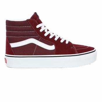 Női Vans SK8-Hi Platform 2.0 Magasszárú Cipő VA1453978 Bordó/Fehér